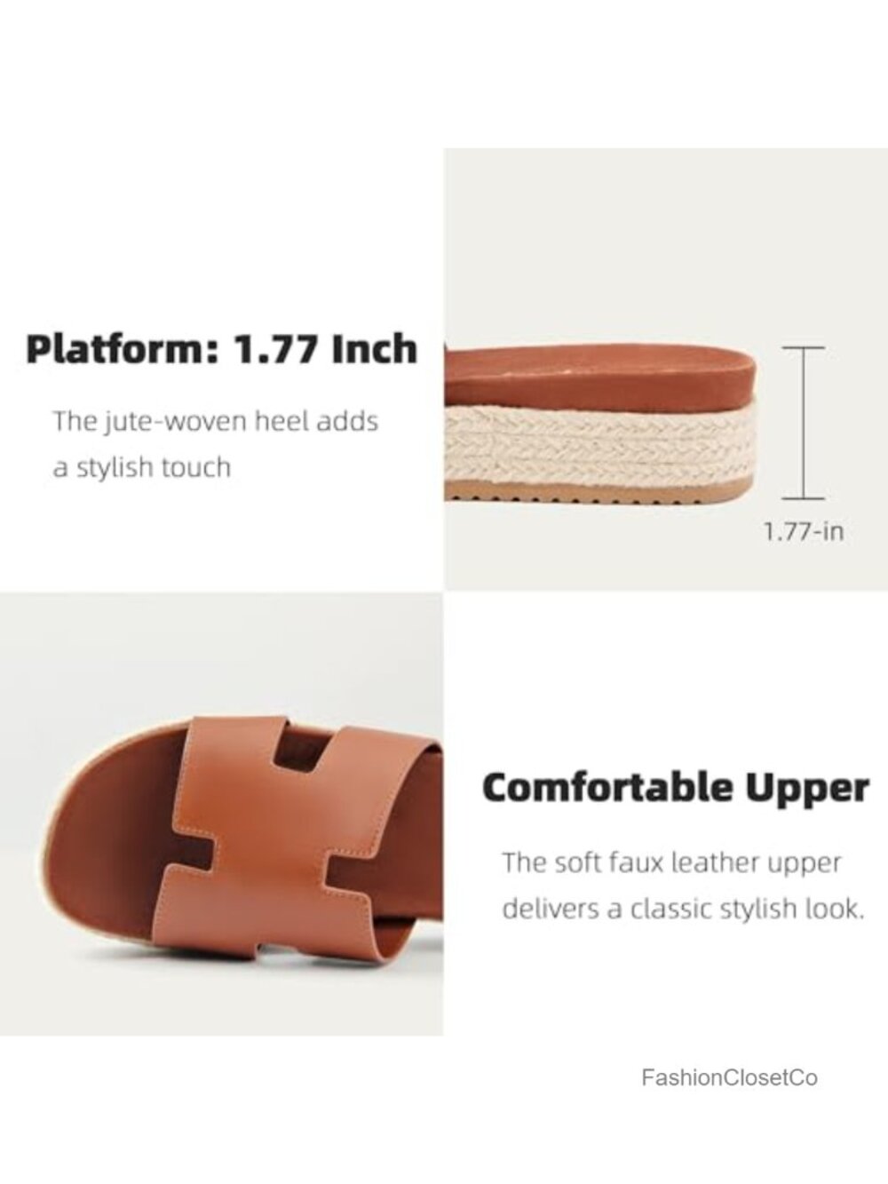 Platform Wedge H-Band Espadrilles Sandals Slip On Beach Vacation Flatform Open - Picture 3 of 6